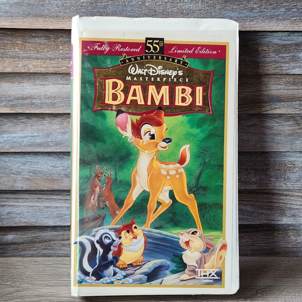 🖤 Disney Bambi VHS Tape Animated Movie Green and Brown Clamshell Cover